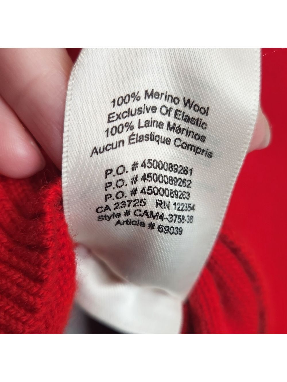 Aritzia X Wilfred Red Merino Wool Mockneck Crop Knit Sweater Size XS - Picture 7 of 9